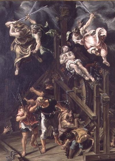 Den heliga Katarinas martyrskap av Lelio Orsi da Novellara