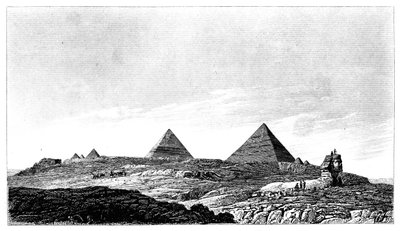 Pyramiderna och sfinxen, Giza, Egypten, 1800-talet av Lemaitre