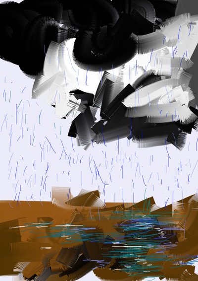 Abstrakt regnstorm av Lembayung senja studio [Vintage Poster]