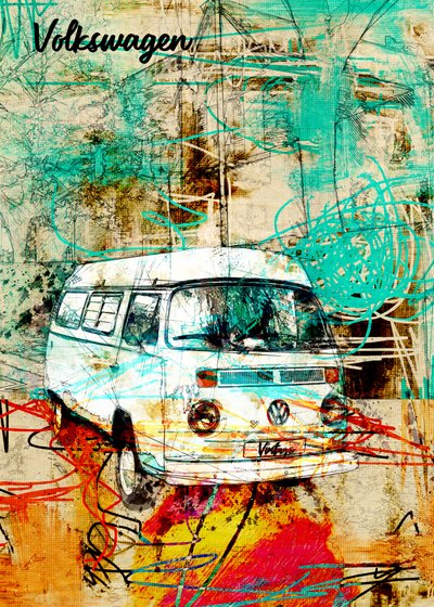 Abstract Retro Van av Lembayung senja studio [Vintage Poster]