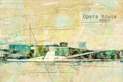 Oslo Operan, Norge av Lembayung senja studio [Vintage Poster]