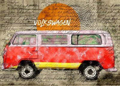 Retro-husbil av Lembayung senja studio [Vintage Poster]