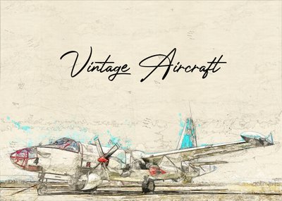 Skiss av ett gammalt flygplan av Lembayung senja studio [Vintage Poster]