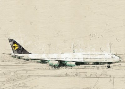 Vintageskiss av flygplan av Lembayung senja studio [Vintage Poster]
