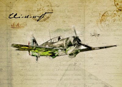 Vintageskiss av ett flygplan av Lembayung senja studio [Vintage Poster]