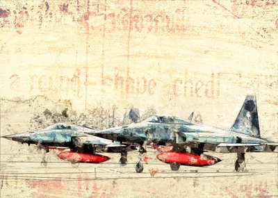 Klassiska stridsflygplan av Lembayung senja studio [Vintage Poster]