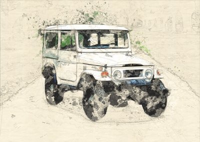 Vintage Offroad Sketch av Lembayung senja studio [Vintage Poster]