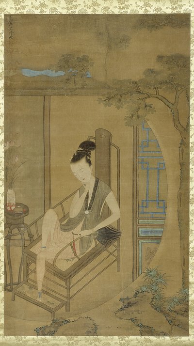Woman Fantasizing, Qing-dynastin, Kangxi-perioden, ca 1700-22 av Leng Mei