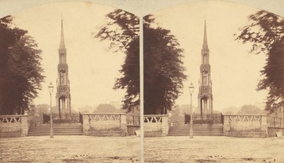 Grupp om 8 tidiga stereografiska vyer av brittiska monument, minnesmärken och gravar, 1850-1910-talen av Lennie