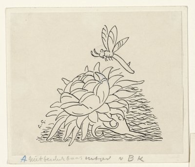 Blomma med en trollslända av Leo Gestel (signed by artist)