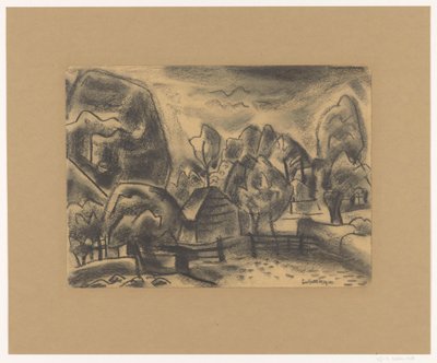 Landskap med en gård bland träd av Leo Gestel (signed by artist)