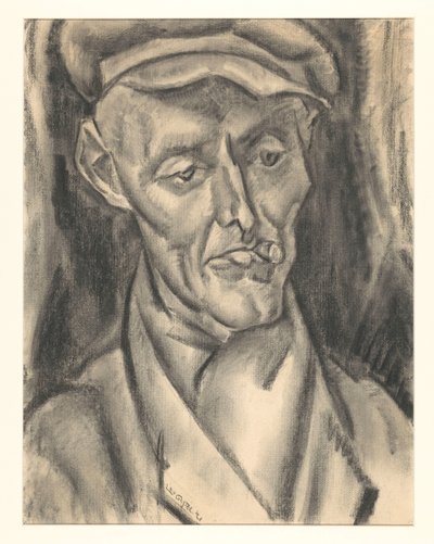 Man med keps och cigarr av Leo Gestel (signed by artist)
