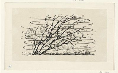 Två fiskar i vattnet av Leo Gestel (signed by artist)