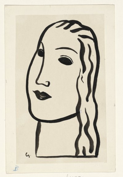 kvinnans huvud av Leo Gestel (signed by artist)