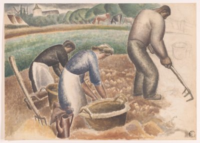 Potatisupptagare på fältet av Leo Gestel