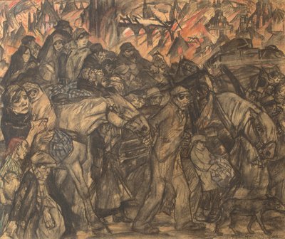 Exodus (krita och pastell på papper) av Leo Gestel