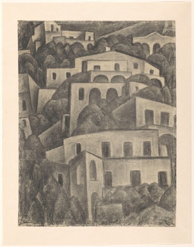 Utsikt över Positano av Leo Gestel