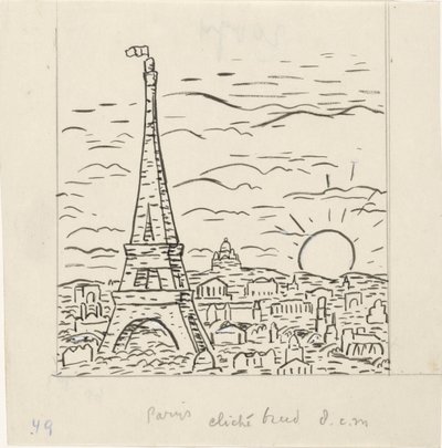 Utsikt över Eiffeltornet i Paris av Leo Gestel