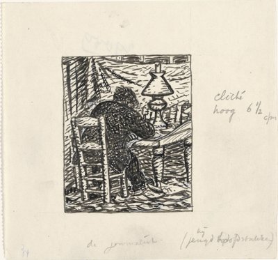 Man skriver vid ett bord av Leo Gestel
