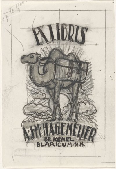 Design för ett ex-libris av Antonius Johannes Maria Hagemeijer av Leo Gestel