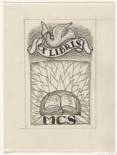 Design för ett ex-libris av MCS av Leo Gestel