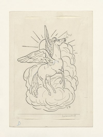 Pegasus flyger framför molnen (1891–1941) av Leo Gestel