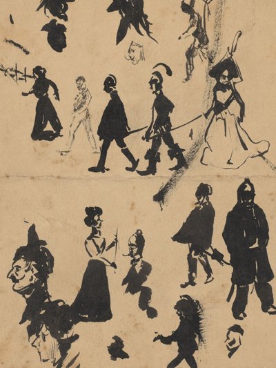 Studieblad med män och kvinnor av Leo Gestel