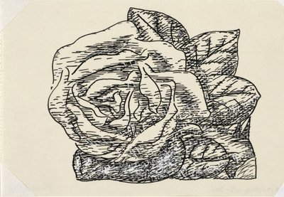 Namnlös (rosa) Vinjett för Gestel-biografi av Porf. W. van der Pluym av Leo Gestel