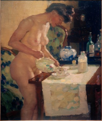 Modell vid tebordet av Leo Putz