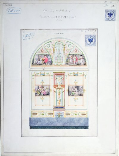 Muralmålning för Eremitaget, S:t Petersburg, ca 1840 av Leo von Klenze