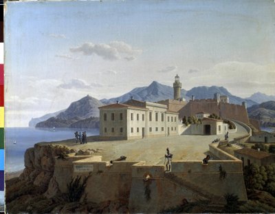 Napoleon Bonaparte i Portoferraio. Napoleon Bonaparte i Portoferraio. Napoleon Ier Bonaparte (1769-1821) i exil i Portoferraio (Italien) en 1814. Peinture de Leo Von Klenze (1784-1864) av Leo von Klenze