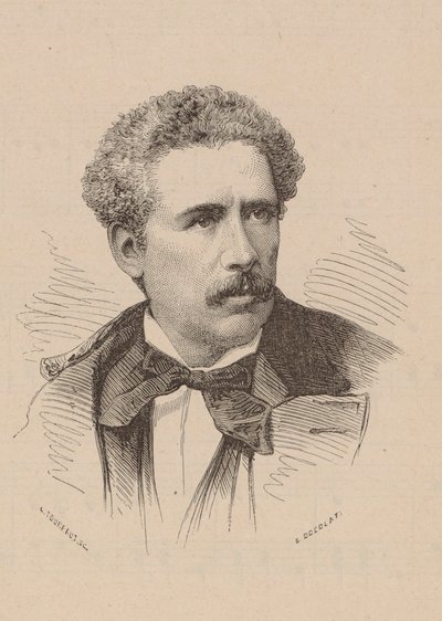 Porträtt av kompositören Olivier Métra 1830-1889. av Leon Alexandre Tourfaut