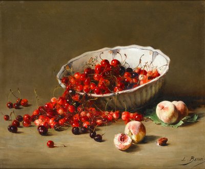 En skål med körsbär, ca 1900 av Leon-Alfred Benoit