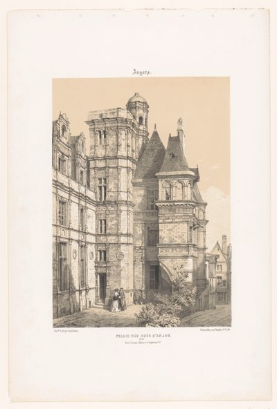 Utsikt över en del av slottet Angers Ilska. Palais des ducs d