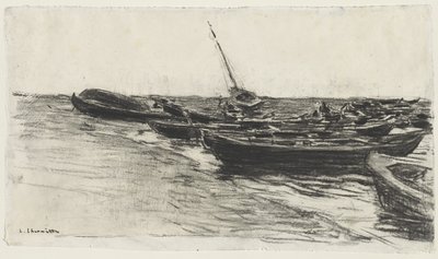 Båtar på stranden, ca. 187481. av Leon-Augustin Lhermitte