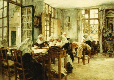 Nunnor sömnad, av Leon Augustin Lhermitte
