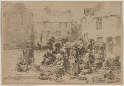 Äppelmarknaden i Landerneau, 1878. av Leon Augustin Lhermitte