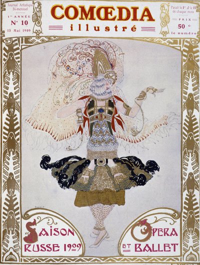 Ballet Russes dansare av Bakst, ko.” Illustrerad Comoedia”” av Leon Bakst