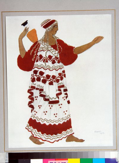 Balett russes: ""Nymph"" Kostym designad av Leon Bakst (1866-1924) för baletten ""L