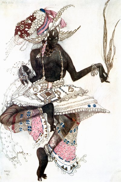 Bayadere kostymdesign för Le Dieu Bleu The Blue God, 1911 av Leon Bakst