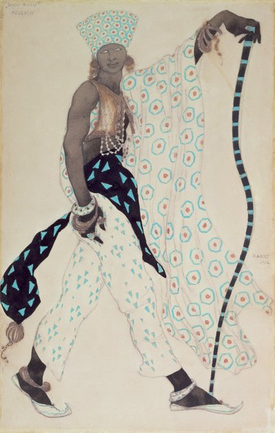Kostymdesign för `Le Pelerin: Blue God, 1912 av Leon Bakst