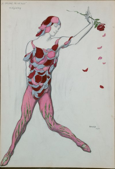 Kostymdesign för Nijinksy från "Le Spectre de la Rose", 1911 av Leon Bakst
