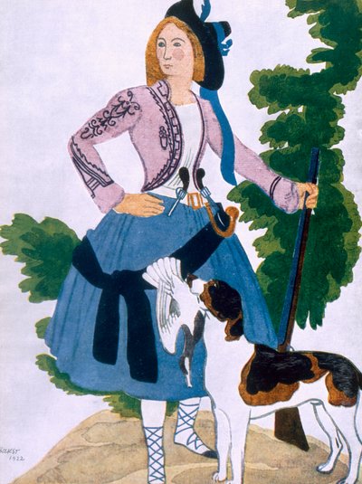 Kostymdesign för Jättinnan, 1922 av Leon Bakst