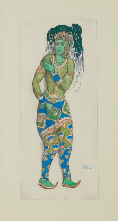 Kostymdesign för Ballet Blue God av R. Hahn, 1910. av Leon Bakst