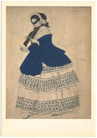 Kostymdesign för balett Carnaval av R. Schumann, 1910 av Leon Bakst