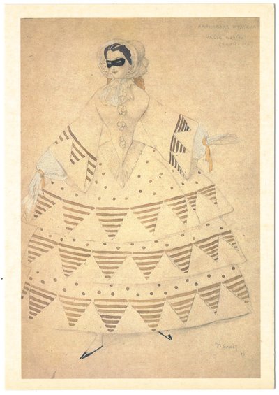 Kostymdesign för balett Carnaval av R. Schumann, 1910 av Leon Bakst