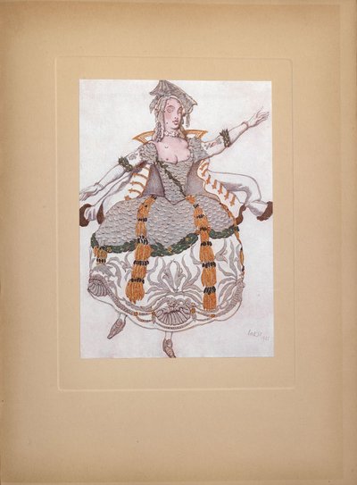 Kostymdesign för baletten Törnrosa av P. Tchaikovsky, 1921 av Leon Bakst