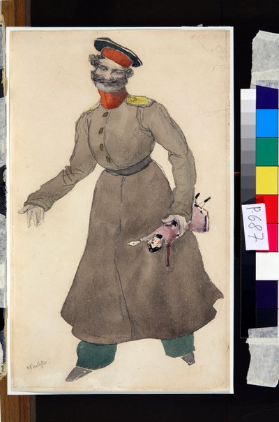 Kostymdesign för baletten The Fairy Doll av J. Bayer av Leon Bakst