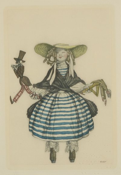 Kostymdesign för baletten The Fairy Doll av J. Bayer, 1903 av Leon Bakst
