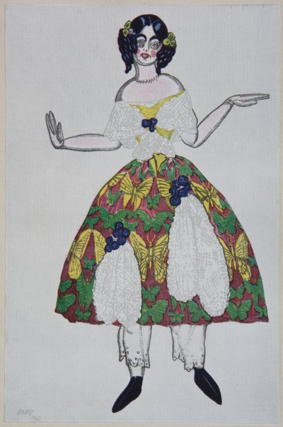 Kostymdesign för baletten The Magic Toy Shop av G. Rossini, 1919 av Leon Bakst